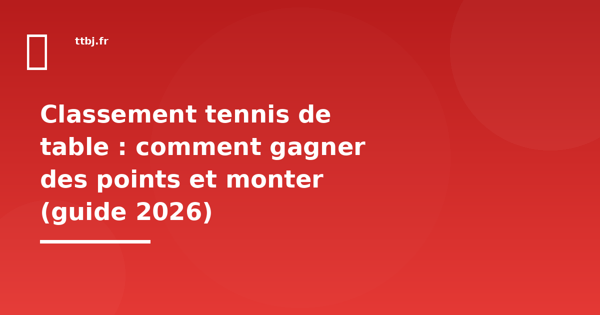 Classement tennis de table : comment gagner des points et monter (guide 2026)